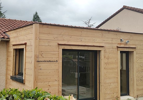 extension bois maison existante